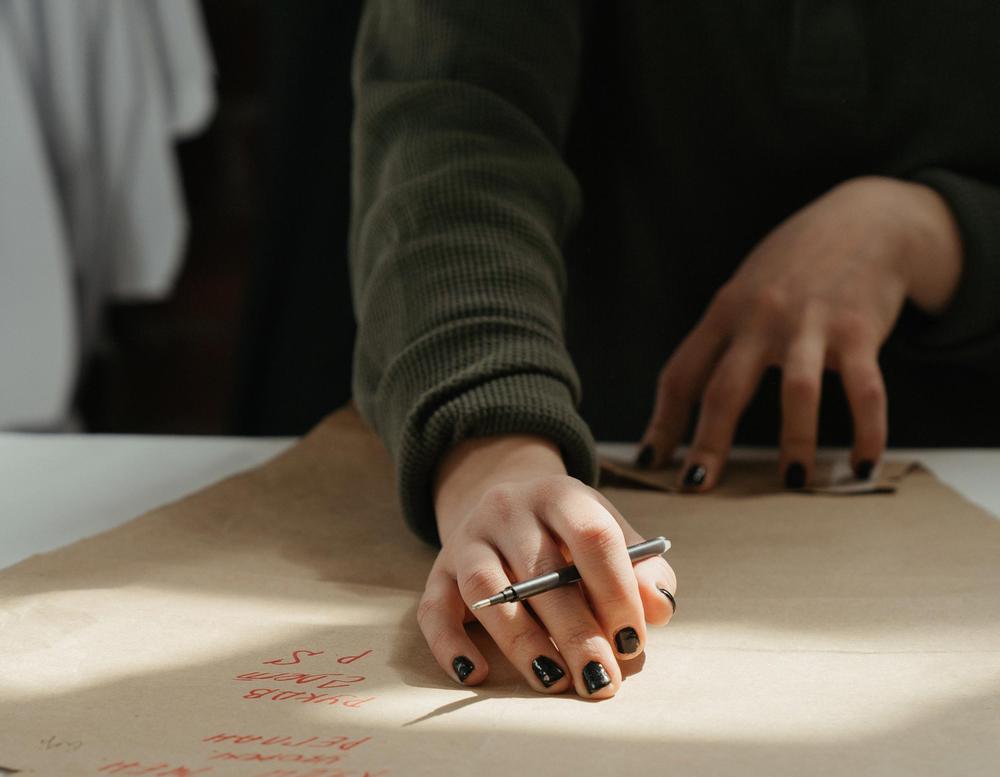 Person working on materials